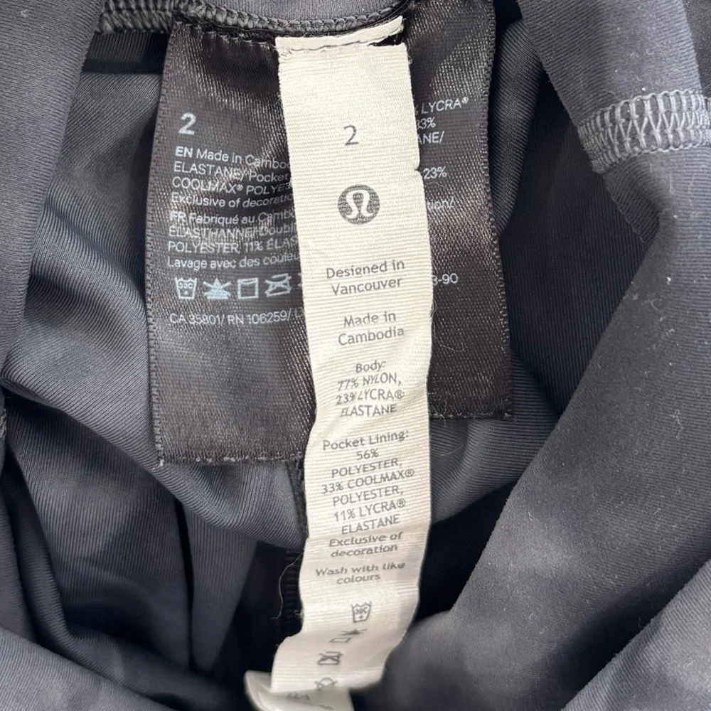 Lululemon Wunder Train High Rise Tight Leggings Size 2 Diamond Dye Grey Graphite
